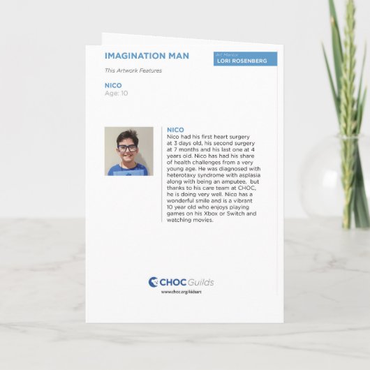 Imagination Man - Kinderkunst voor CHOC Kaart (Achterkant)