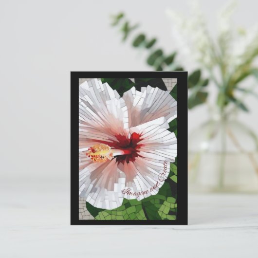 Imagine and Create Mosaic Flower Postcard Briefkaart (Staand voorkant)