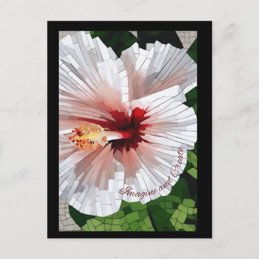 Imagine and Create Mosaic Flower Postcard Briefkaart (Voorkant)
