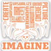 Imagine - ASL Design Sticker (Voorkant)