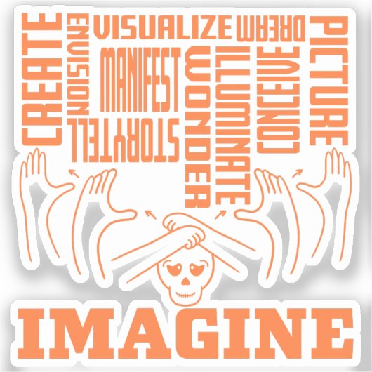 Imagine - ASL Design Sticker (Voorkant)