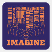 Imagine - ASL Design Vierkante Sticker (Voorkant)