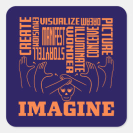 Imagine - ASL Design Vierkante Sticker