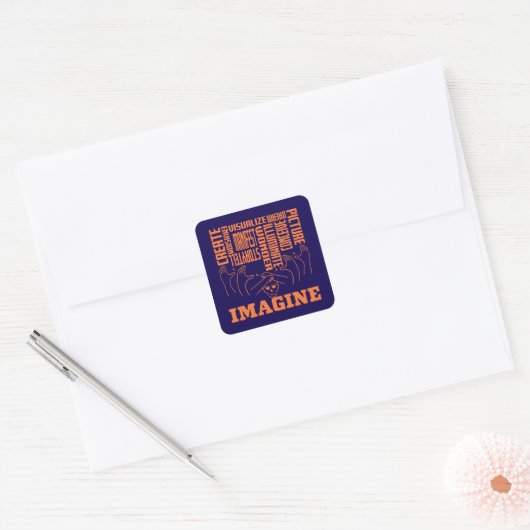 Imagine - ASL Design Vierkante Sticker (Envelop)