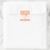 Imagine - ASL Design Vierkante Sticker (Tas)