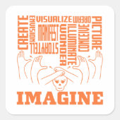 Imagine - ASL Design Vierkante Sticker (Voorkant)