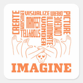 Imagine - ASL Design Vierkante Sticker