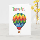 "Imagine" Ballonnen wenskaart Kaart (Gele Bloem)