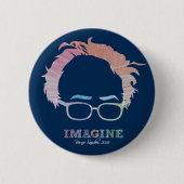 Imagine Bernie Sanders 2016 - waterverven Ronde Button 5,7 Cm (Voorkant)