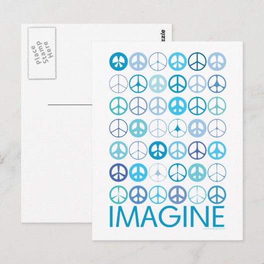 IMAGINE - Blauwe internationale vredessignalen Briefkaart (Voorkant / Achterkant)