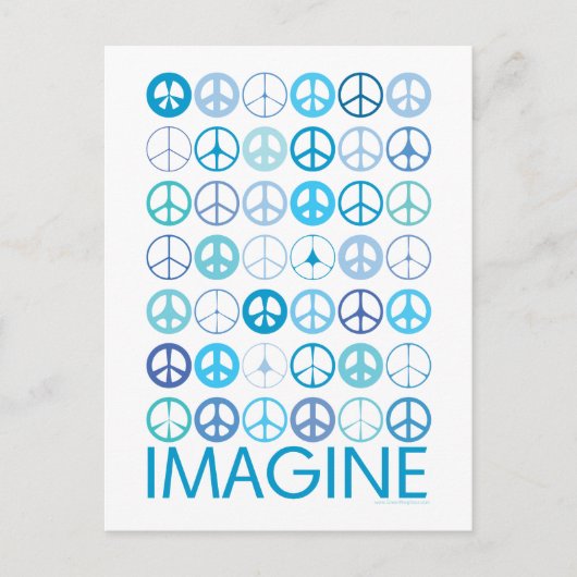 IMAGINE - Blauwe internationale vredessignalen Briefkaart (Voorkant)