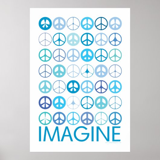 IMAGINE - Blauwe internationale vredessignalen Poster (Voorkant)