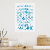 IMAGINE - Blauwe internationale vredessignalen Poster (Keuken)
