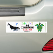 IMAGINE -Conservatie- Bedreigde dieren - Bumpersticker (Op auto)