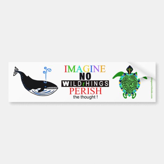 IMAGINE -Conservatie- Bedreigde dieren - Bumpersticker (Voorkant)