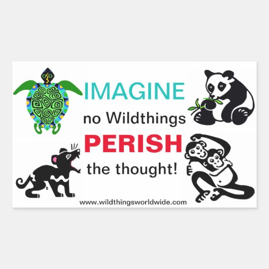 IMAGINE-Conservatie Bedreigde dieren - Wildlife Rechthoekige Sticker (Voorkant)