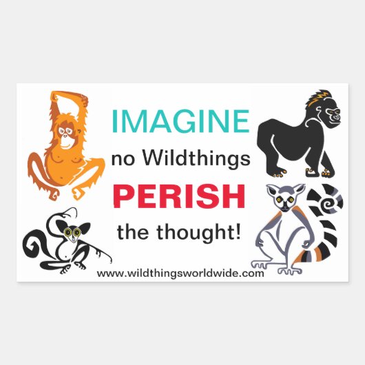 IMAGINE - Dierenvriend - Bedreigde diersoorten - N Rechthoekige Sticker (Voorkant)