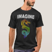 Imagine Fantasy Dragon Retro Tribal T-shirt (Voorkant)