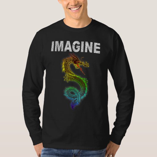 Imagine Fantasy Dragon Retro Tribal T-shirt (Voorkant)