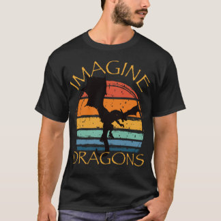 Imagine Fantasy Dragons Vintage Style funny vintag T-shirt