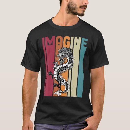 Imagine Great Dragon Vintage Cool Great T-shirt (Voorkant)