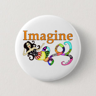 Imagine Mermaid Round Ronde Button 5,7 Cm