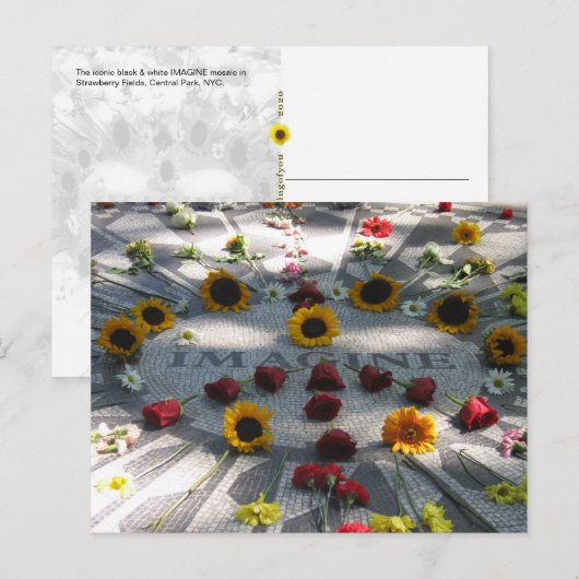 IMAGINE Mosaic, Strawberry Fields, NY - H Briefkaart (Voorkant / Achterkant)