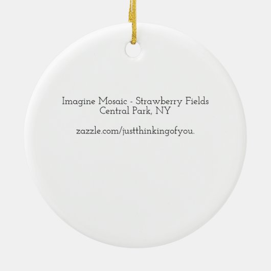 IMAGINE Mosaic, Strawberry Fields, NY - Keramisch Ornament (Achterkant)