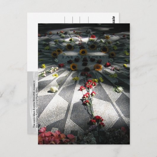 IMAGINE Mosaic, Strawberry Fields, NY - V briefkaa Briefkaart (Voorkant / Achterkant)