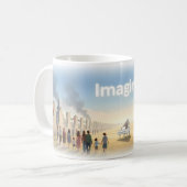 Imagine Peace Beyond Broken Walls Kunstmok Koffiemok (Voorkant links)