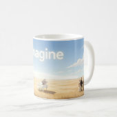 Imagine Peace Beyond Broken Walls Kunstmok Koffiemok (Voorkant rechts)