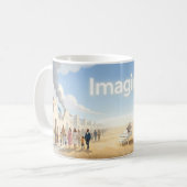 Imagine Peace Beyond Broken Walls Kunstmok Koffiemok (Voorkant links)