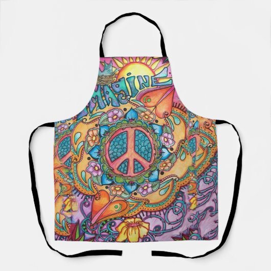 Imagine Peace Hippie Schort (Voorkant)