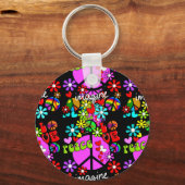 Imagine Peace Star Sleutelhanger (Voorkant)