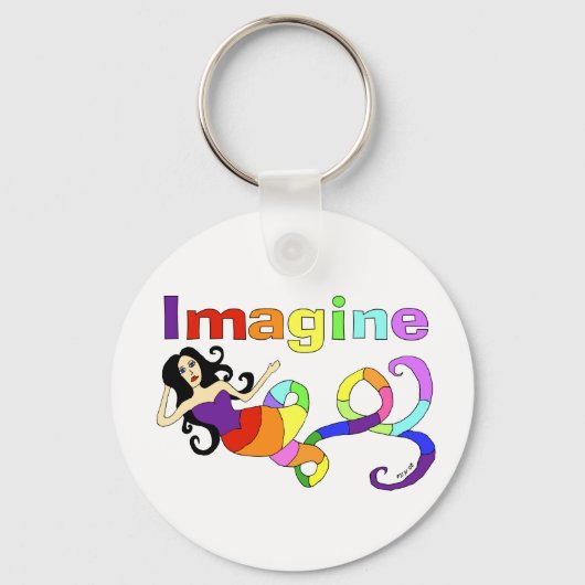 Imagine Rainbow Mermaid Sleutelhanger (Voorkant)