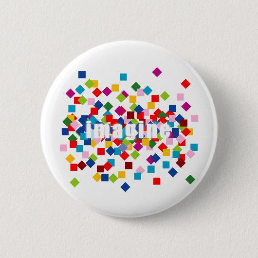 Imagine_squared bkgd(K) Ronde Button 5,7 Cm (Voorkant)