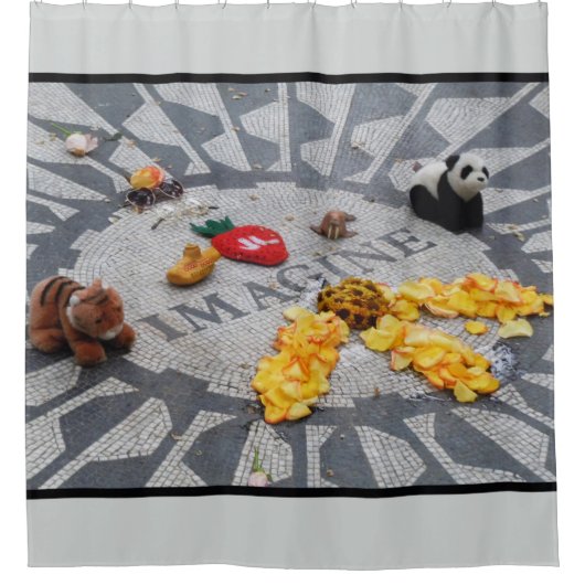 Imagine Strawberry Fields Central Park NYC foto Douchegordijn (Voorkant)