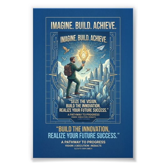 Imagineer Bouw Bereik Motiverende Poster (Voorkant)