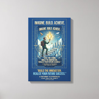 Imagineer Bouw Bereik Motiverende Poster Canvas Afdruk