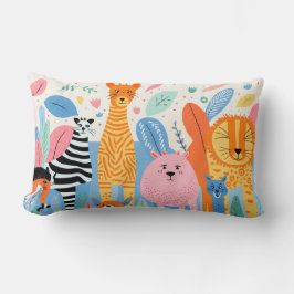 Imagische beesten met natuur doodles kussen