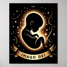 Imago Dei Afbeelding van God Baby in baarmoeder zw Poster