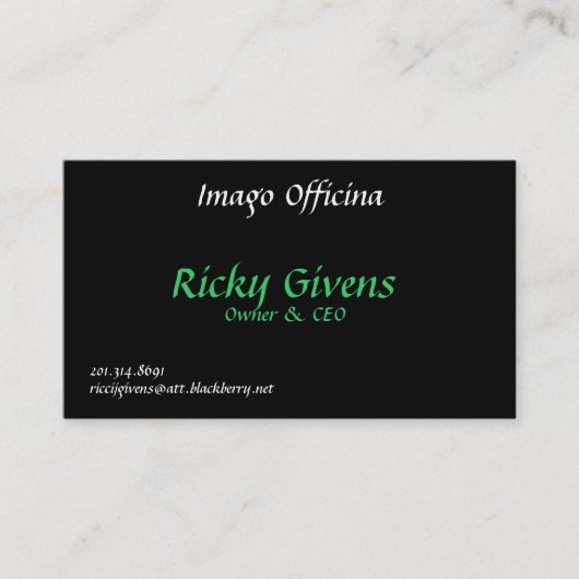 Imago Officina, Ricky Givens, Owner & CEO, 201.... Visitekaartje (Voorkant)