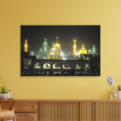 Imam Reza-heiligdomcomplex 's nachts, Mashhad, Canvas Afdruk (Insitu (Woonkamer))