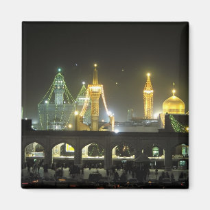 Imam Reza Shrine Complex 's nachts in Mashhad Magneet