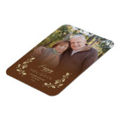 Imán Brown Whimsical Script Quote Foto met Kerstmi Magneet (Linkerzijde)