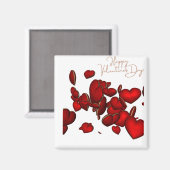 Imán 🧲 Cuadrado Happy Valentine’s Day Magneet (Voorkant / Achterkant)