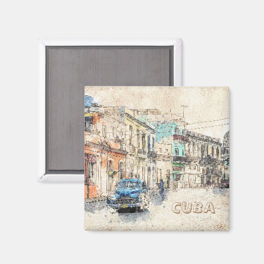 imán de La Habana, Cuba Magneet (Voorkant / Achterkant)
