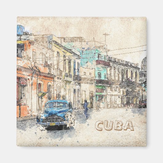 imán de La Habana, Cuba Magneet (Voorkant)