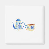 Iman floral azul magneet (Voorkant)