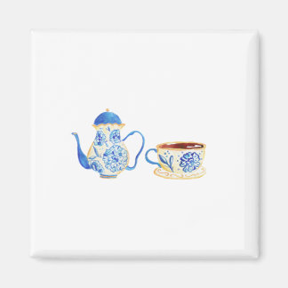 Iman floral azul magneet